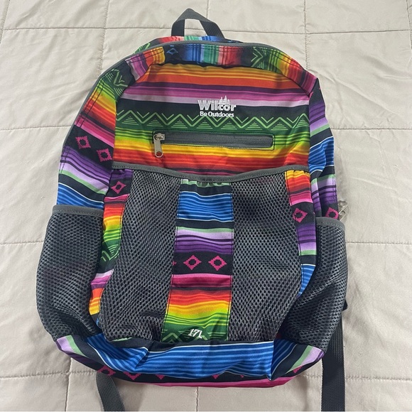 Wilcor Handbags - Wilcor Be Outdoors Baja Pocket Fold Pack Rainbow Backpack Mesh Detail
